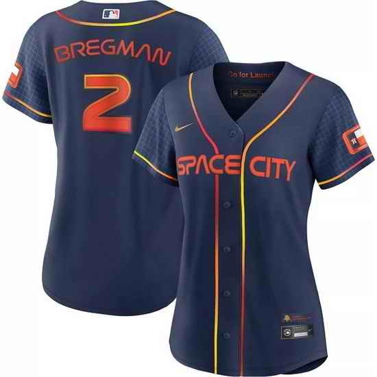 Women Houston Astros #2 Alex Bregman 2022 Navy City Connect Stitched Jersey->women mlb jersey->Women Jersey