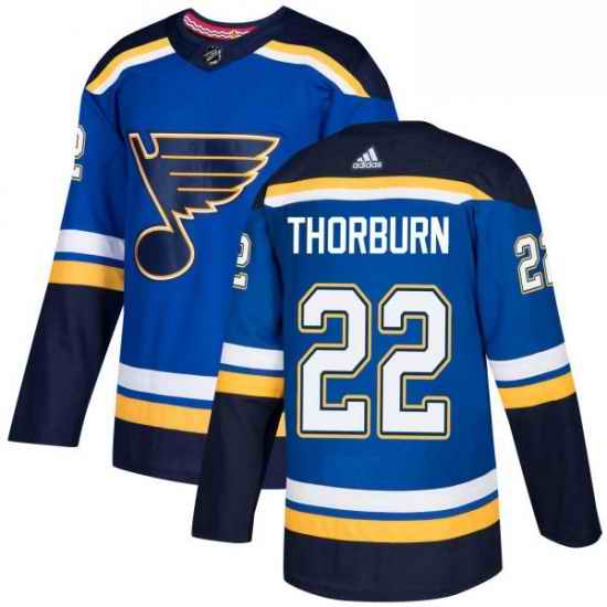 Mens Adidas St Louis Blues #22 Chris Thorburn Authentic Royal Blue Home NHL Jersey->st.louis blues->NHL Jersey