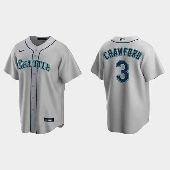 Men Seattle Mariners #3 J P  Crawford Grey Cool Base Stitched Jersey->seattle mariners->MLB Jersey