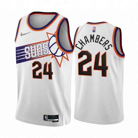 Men's Phoenix Suns #24 Tom Chambers 2022-23 White 75th Anniversary Association Edition Stitched Jersey->phoenix suns->NBA Jersey