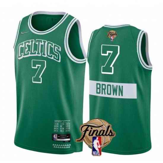 Men's Boston Celtics #7 Jaylen Brown 2022 Green NBA Finals Stitched Jersey->boston celtics->NBA Jersey