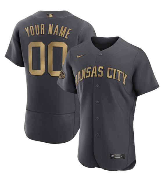Men's Kansas City Royals Active Player Custom Charcoal 2022 All-Star Flex Base Stitched MLB Jersey->kansas city royals->MLB Jersey