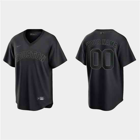 Men Houston Astros Active Player Custom Black Pitch Black Fashion Replica Stitched Jersey->houston astros->MLB Jersey