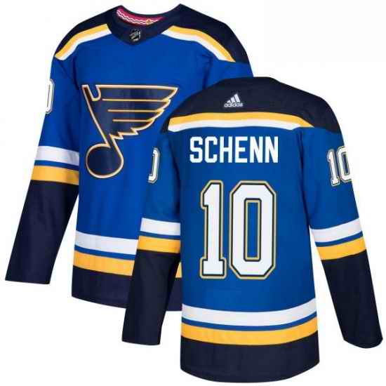 Mens Adidas St Louis Blues #10 Brayden Schenn Authentic Royal Blue Home NHL Jersey->st.louis blues->NHL Jersey