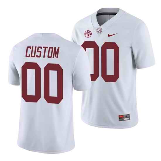 Alabama Crimson Tide Custom Game White College Football Jersey->->Custom Jersey