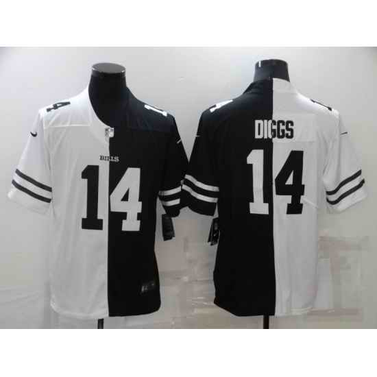 Men's Buffalo Bills #14 Stefon Diggs Split Black-White Fashion Football Limited Jersey->buffalo bills->NFL Jersey