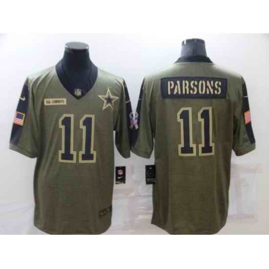 Men's Dallas Cowboys #11 Micah Parsons Gold 2021 Salute To Service Limited Player Jersey->dallas cowboys->NFL Jersey
