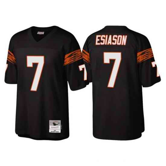 Men Cincinnati Bengals #7 Boomer Esiason Black Throwback Legacy Stitched Jerse->cincinnati bengals->NFL Jersey