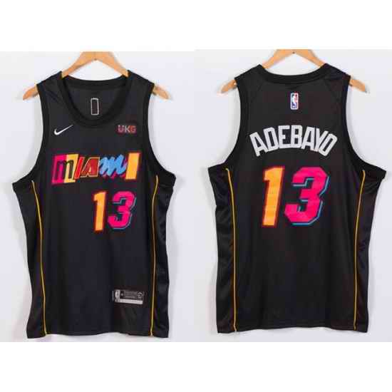 Men Nike Miami Heat #13 Bam Adebayo NBA Swingman 2021 New City Edition Jersey->denver nuggets->NBA Jersey