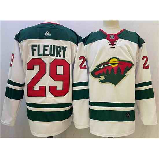 Men Minnesota Wild #29 Marc Andre Fleury White Stitched Jersey->minnesota wild->NHL Jersey