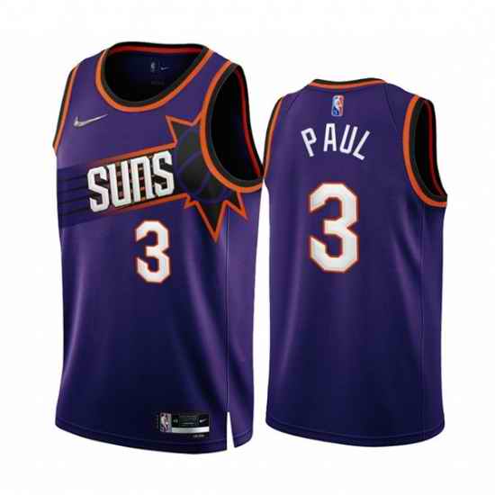 Men's Phoenix Suns #3 Chris Paul 2022-23 Purple 75th Anniversary Icon Edition Stitched Jersey->phoenix suns->NBA Jersey