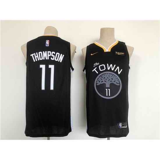 Men Golden State Warriors #11 Klay Thompson Black Stitched Basletball Jersey->golden state warriors->NBA Jersey