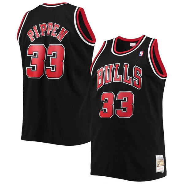 Men's Chicago Bulls #33 Scottie Pippen Balck Throwback Stitched Basketball Jersey->chicago bulls->NBA Jersey