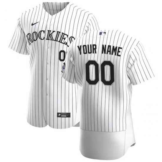 Men Women Youth Toddler Colorado Rockies White Strips Custom Nike MLB Flex Base Jersey->customized mlb jersey->Custom Jersey