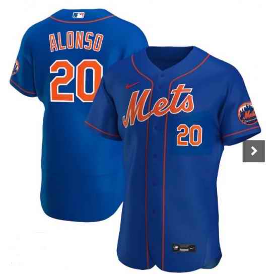 Mens Nike New York Mets #20 Pete Alonso Royal Alternate Stitched Flex Base Baseball Jersey->->Custom Jersey