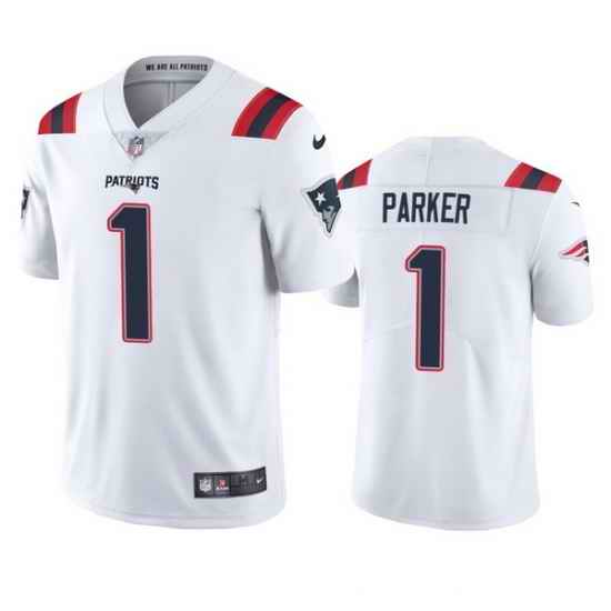 Men New England Patriots #1 DeVante Parker White Vapor Untouchable Limited Stitched Jersey->minnesota vikings->NFL Jersey