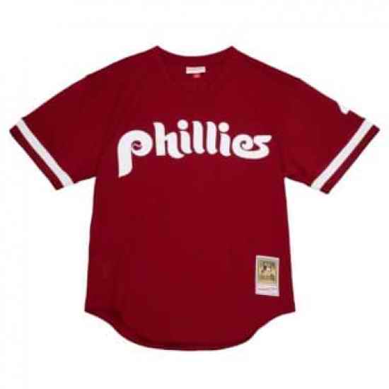 Men PHILADELPHIA PHILLIES Blank Red Throwback Jersey->boston red sox->MLB Jersey