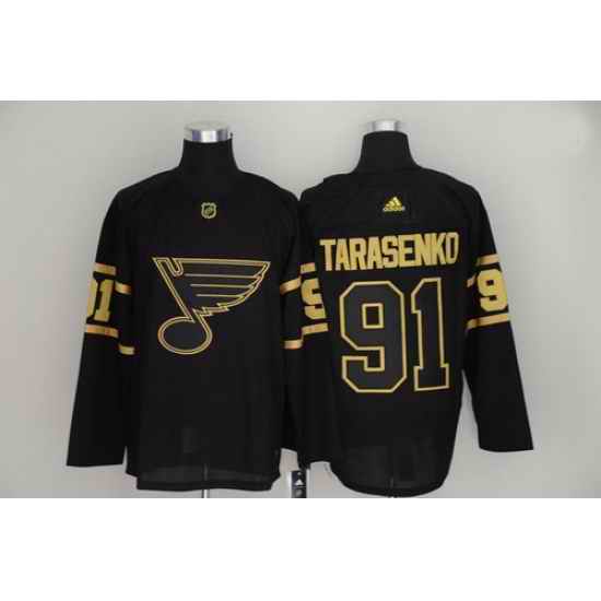 Blues #91 Vladimir Tarasenko Black Gold Adidas Jersey->st.louis blues->NHL Jersey
