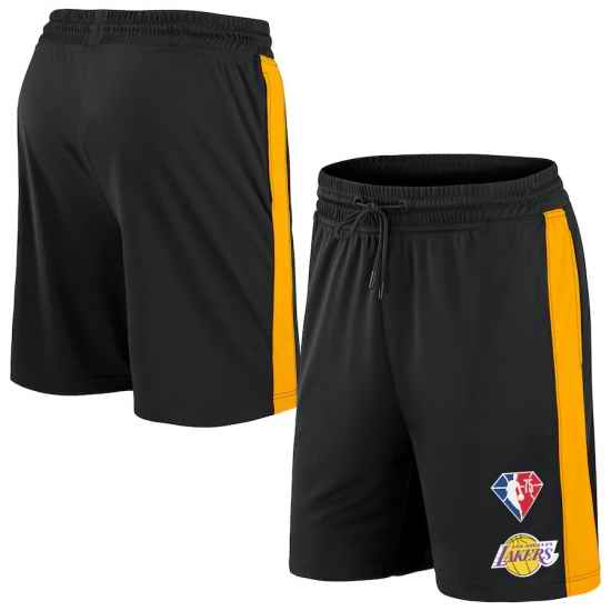 Men Los Angeles Lakers Black Shorts->nba shorts->NBA Jersey