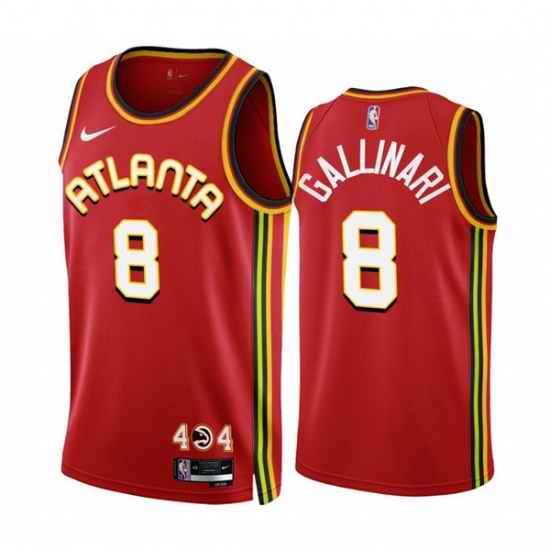 Men's Atlanta Hawks #8 Danilo Gallinari 2022-23 Red Icon Edition Stitched Jersey->atlanta hawks->NBA Jersey