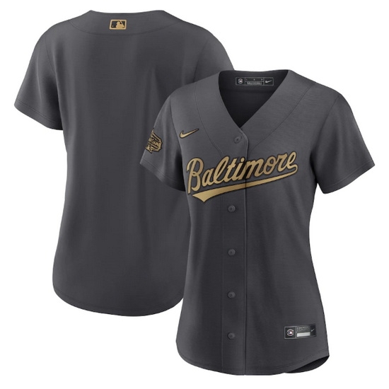 Women Baltimore Orioles Blank 2022 All Star Charcoal Stitched Baseball Jersey->2022 all star->MLB Jersey