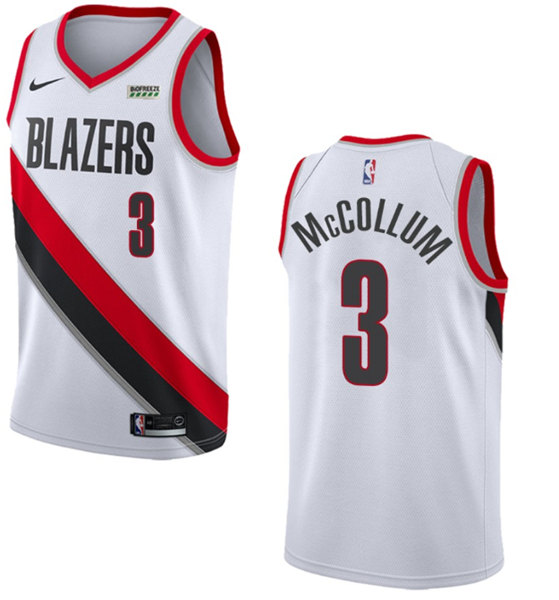 Men's Portland Trail Blazers #3 C.J. McCollum White Stitched Basketball Jersey->orlando magic->NBA Jersey
