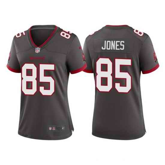 Women Tampa Bay Buccaneers #85 Julio Jones Grey Stitched Game Jersey->women nfl jersey->Women Jersey