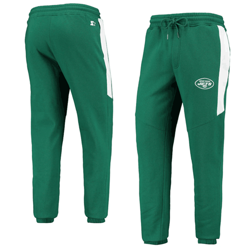 Men's New York Jets Starter Green/White Goal Post Fleece Pants->pittsburgh steelers->NFL Jersey