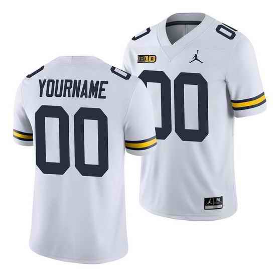 Michigan Wolverines Custom White College Football Men'S Jersey 0->->Custom Jersey