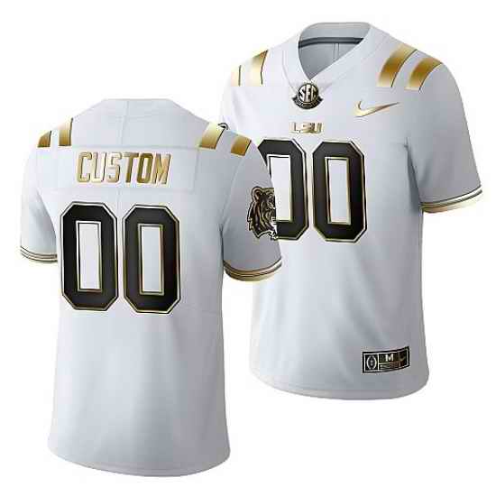 Lsu Tigers Custom 2021 #22 Golden Edition Limited Football White Jersey->->Custom Jersey