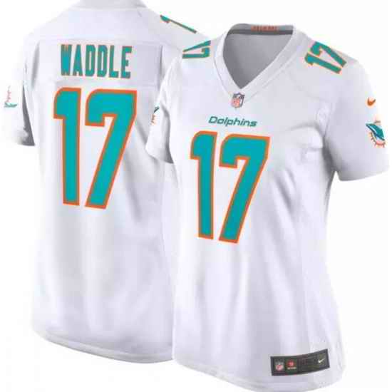 Women's Miami Dolphins #17 Jaylen Waddle White Vapor Untouchable Stitched Jersey->women nfl jersey->Women Jersey