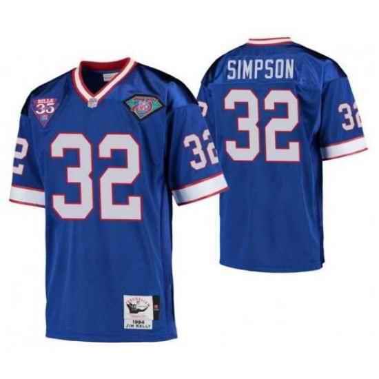 Men Bills OJ simpson #32 Blue Throwback Stitched Jersey->tampa bay buccaneers->NFL Jersey