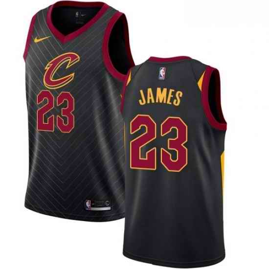 Men Nike Cleveland Cavaliers #23 LeBron James Swingman Black Alternate NBA Jersey Statement Edition->others->NBA Jersey