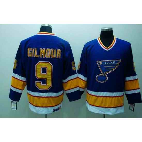 Blues #9 Doug Gilmour Stitched Blue CCM Throwback NHL Jersey->st.louis blues->NHL Jersey