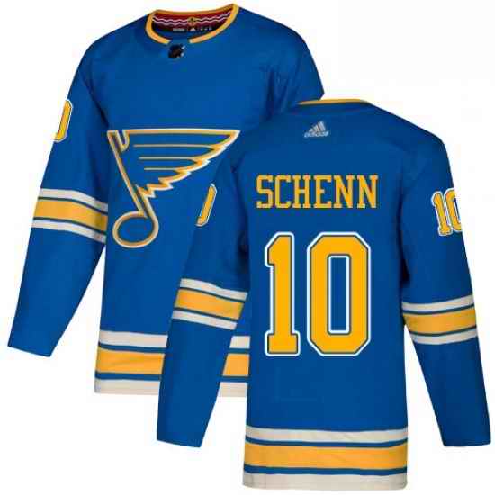 Mens Adidas St Louis Blues #10 Brayden Schenn Blue Alternate Authentic Stitched NHL Jersey->st.louis blues->NHL Jersey