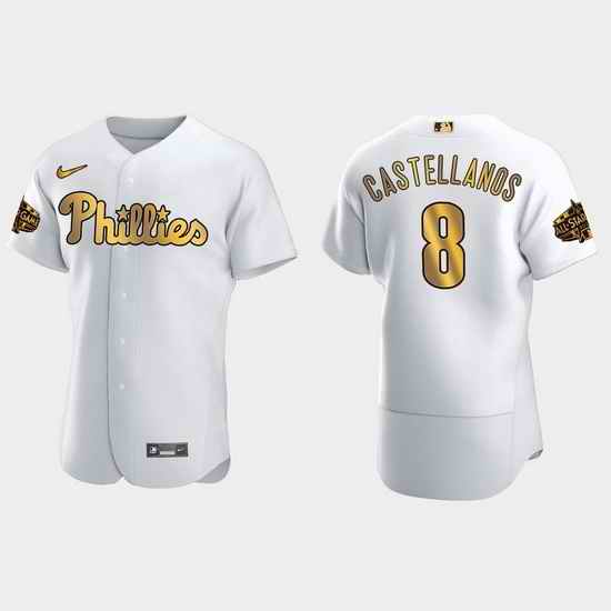 Men Philadelphia Phillies Nick Castellanos 2022 Mlb All Star Game White Gold Men Jersey->2022 all star->MLB Jersey