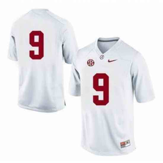Men's Nike Alabama Crimson Tide NO.9 Replica White NCAA Jersey->alabama crimson tide->NCAA Jersey