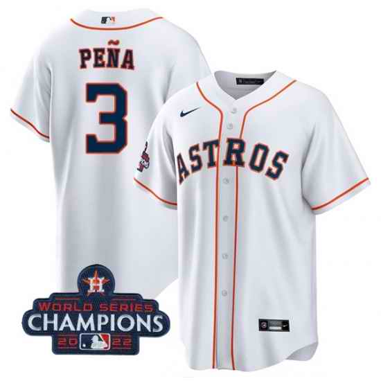Men's Houston Astros #3 Jeremy Pena White 2022 World Series Champions Cool Base Stitched Baseball Jersey->houston astros->MLB Jersey