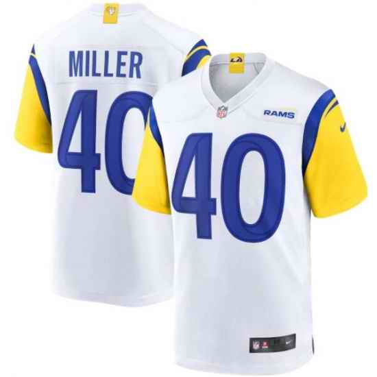Men Los Angeles Rams Von Miller #40 White Stitched NFL Jersey->los angeles rams->NFL Jersey