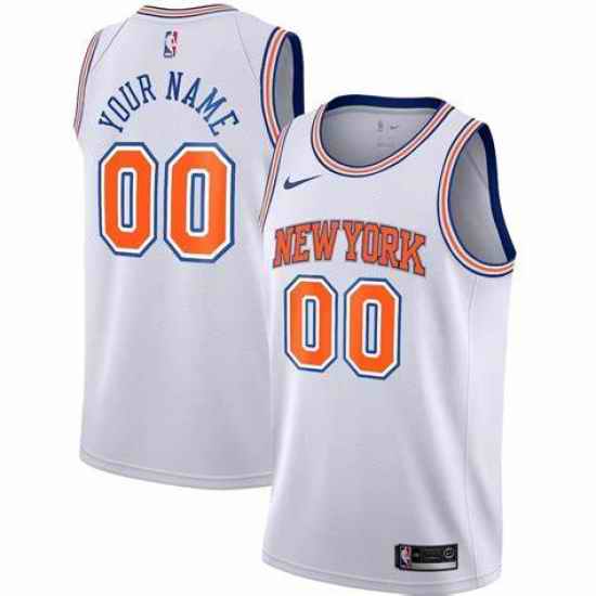 Men Women Youth Toddler New York Knicks White Orange Custom Nike NBA Stitched Jersey->customized nba jersey->Custom Jersey
