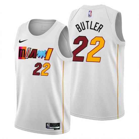 Men's Miami Heat #22 Jimmy Butler 2022-23 White City Edition Stitched Jersey->philadelphia 76ers->NBA Jersey