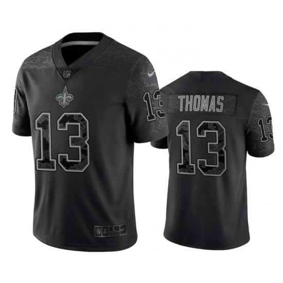 Men New Orleans Saints #13 Michael Thomas Black Reflective Limited Stitched Football Jersey->new england patriots->NFL Jersey