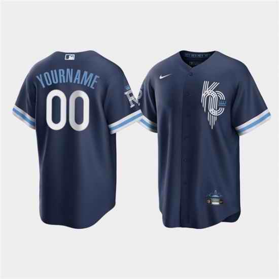 Men Women Youth Kansas City Royals Active Player Custom 2022 Navy City Connect Cool Base Stitched jersey->->Custom Jersey