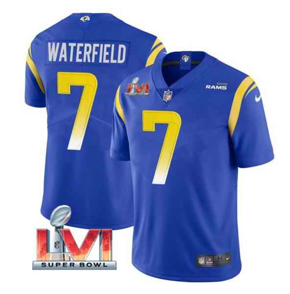 Nike Rams #7 Bob Waterfield Royal 2022 Super Bowl LVI Vapor Limited Jersey->los angeles rams->NFL Jersey