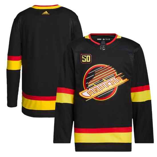 Men Vancouver Canucks Blank 50th Anniversary Black Stitched jersey->vancouver canucks->NHL Jersey