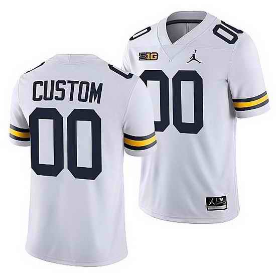 Michigan Wolverines Custom White College Football Men Jersey->->Custom Jersey