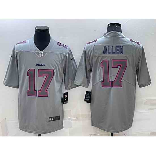 Men Buffalo Bills #17 Josh Allen Grey Atmosphere Fashion Stitched Jersey