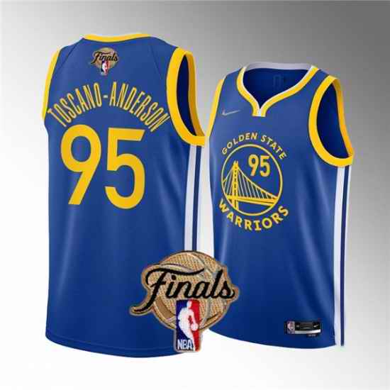 Men's Golden State Warriors #95 Juan Toscano-Anderson 2022 Blue NBA Finals Stitched Jersey->indiana pacers->NBA Jersey