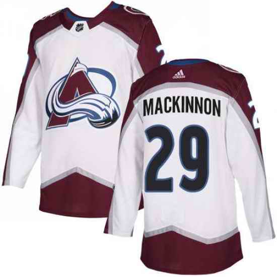 Youth Adidas Avalanche #29 Nathan MacKinnon White Road Authentic Stitched NHL Jersey->las vegas raiders->NFL Jersey