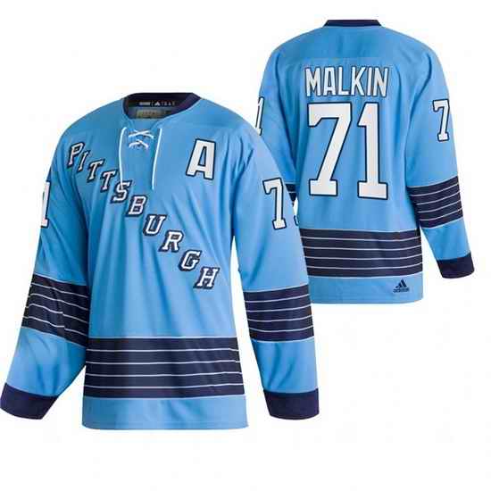 Men Pittsburgh Penguins #71 Evgeni Malkin 2022 Blue Classics Stitched jersey->pittsburgh penguins->NHL Jersey